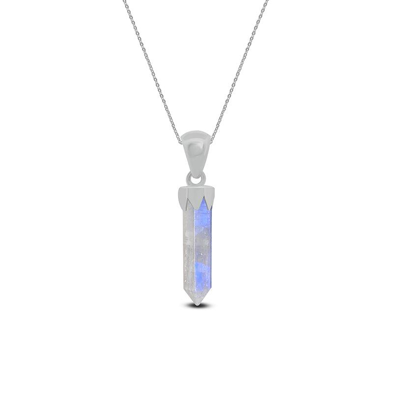 Sterling Silver Crystal Point Necklace