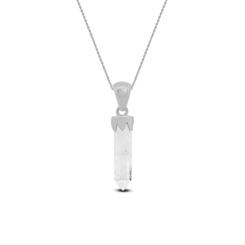 Sterling Silver Crystal Point Necklace