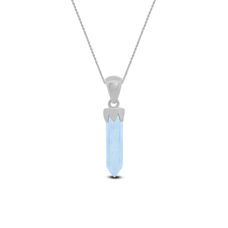 Sterling Silver Crystal Point Necklace