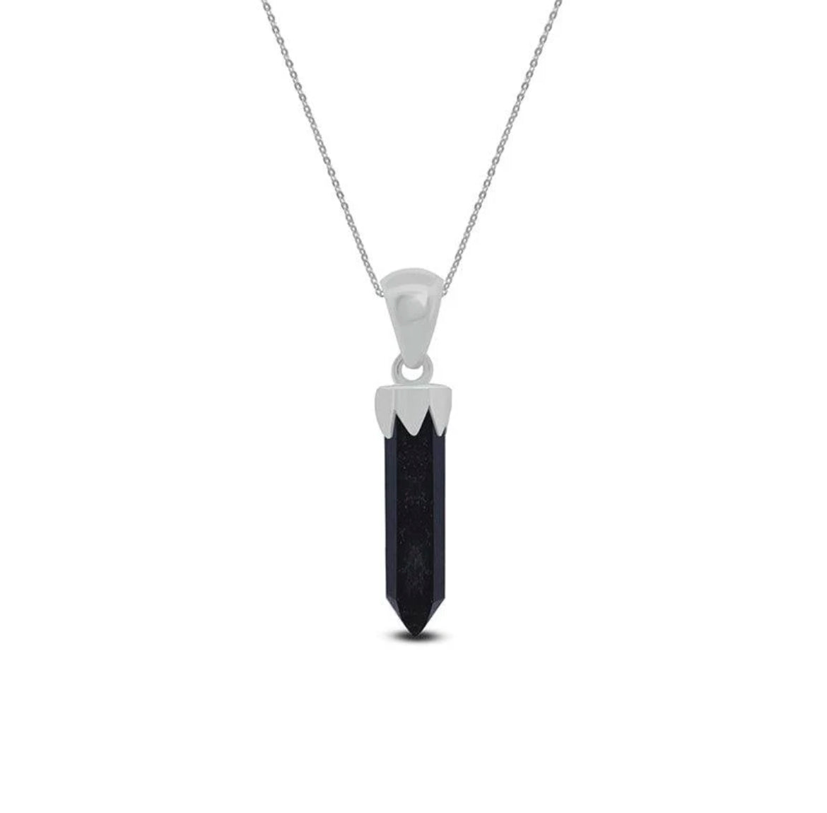 Sterling Silver Crystal Point Necklace