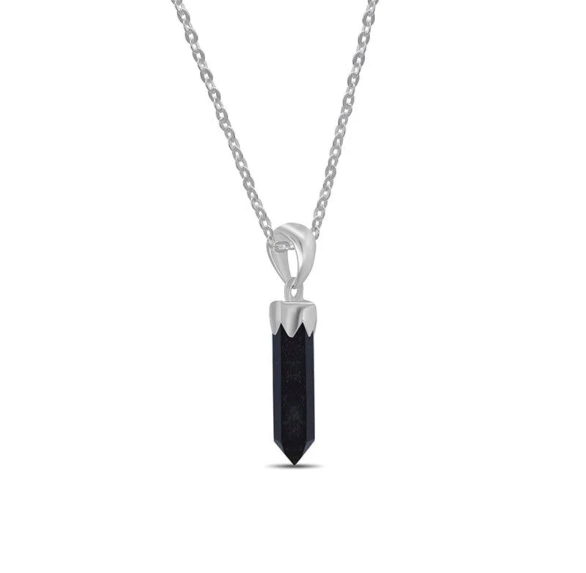 Sterling Silver Crystal Point Necklace