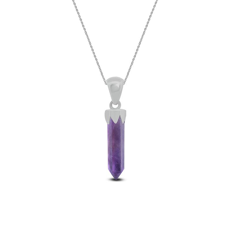 Sterling Silver Crystal Point Necklace