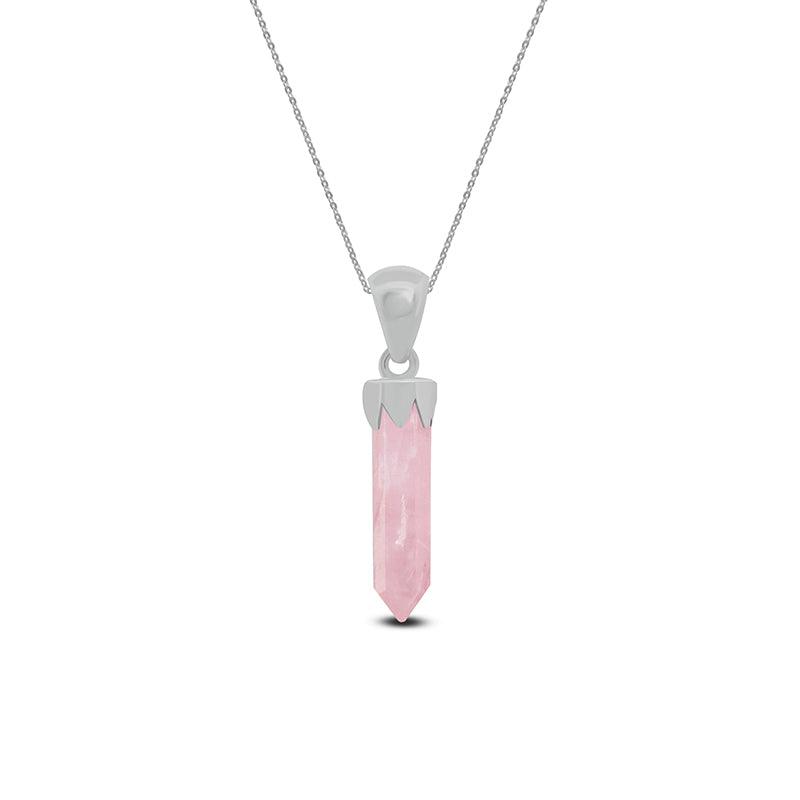 Sterling Silver Crystal Point Necklace