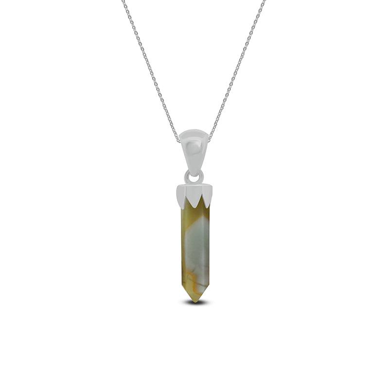 Sterling Silver Crystal Point Necklace